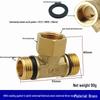 Copper Union with Inner/Outer Threads, Double Inner Thread Water Heater Connector Tee/Elbow Nipple, 46mm & 1" Thread, Different Diameters.