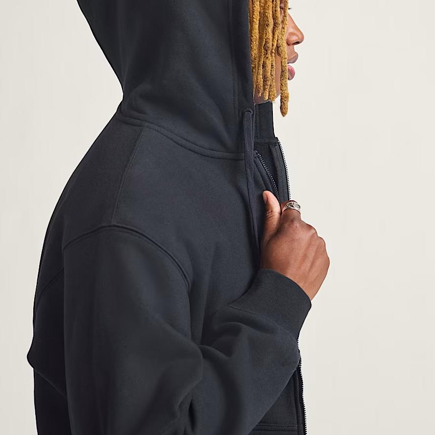 Vans X Atiba Collaboration Hooded Zip-Up Loose Long Sleeve Sweatshirt Unisex sweatshirt VN000Q77BLK