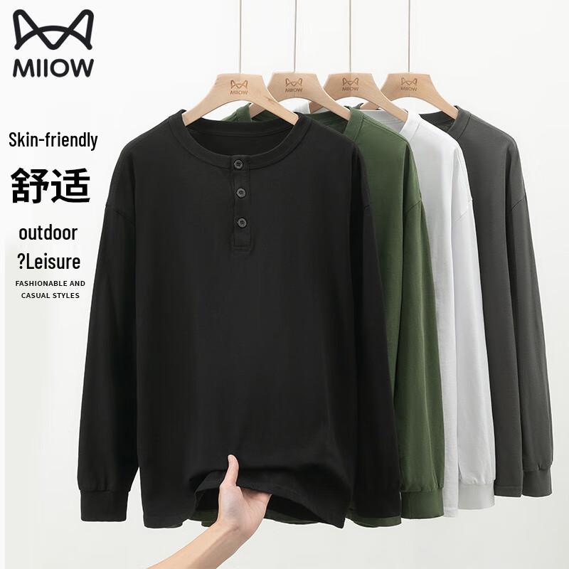 MiiOW Men's Long-Sleeve Cotton T-shirt
