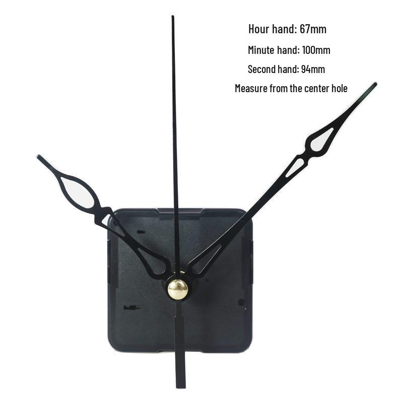 Silent Quartz Clock Movement with Cross-Stitch Metal Hands for Decorative Wall Clocks