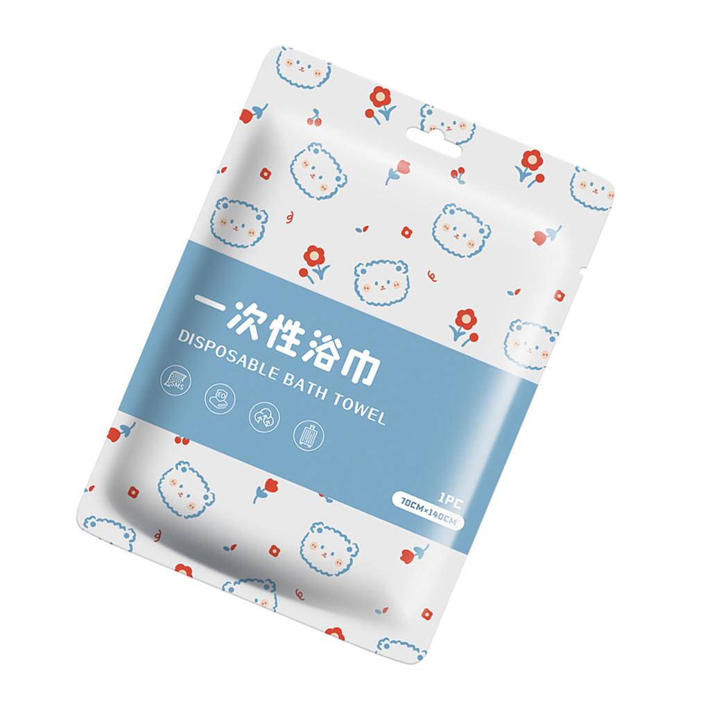 Disposable Cartoon Printed Bath Towel 70x140cm Large Thickened Compressed Portable Bath Towel for Travel and Gym Use