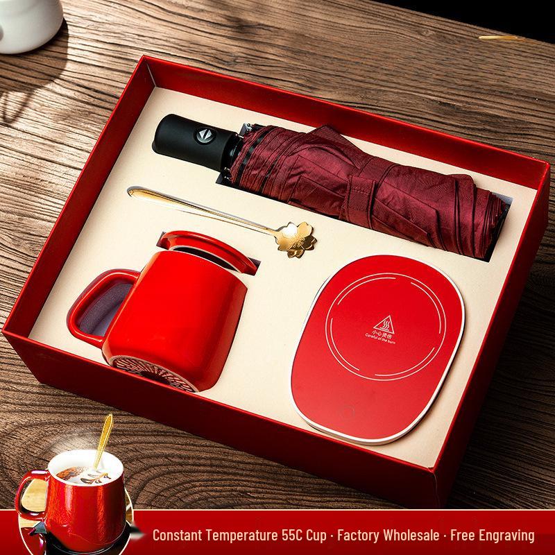 Creative Ceramic Water Cup Set - Office Business Gift Box for Company Occasions