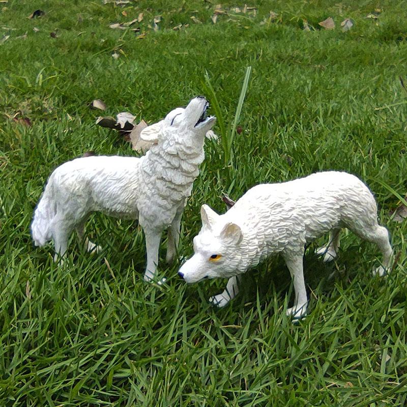 Oenux Wild Beast Animals Small Gray Wolf Maned Wolf Baby Wolves Simulation Model Action Figures Collection PVC Gift Kid Toy Gift