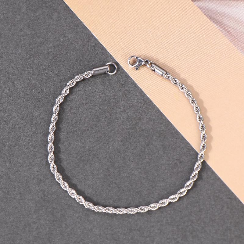 2026 New Hip Hop Wists Chain Men's Titanium Steel Thin Bracelet Fashion Classic Jewelry Daily Party Holiday Gift