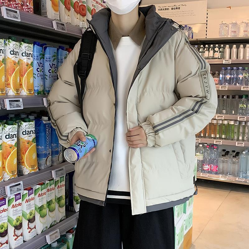 

Autumn and winter men s large-size cotton-padded clothes, casual men s thickened clothes, cotton-padded jackets, hooded jackets, warm M