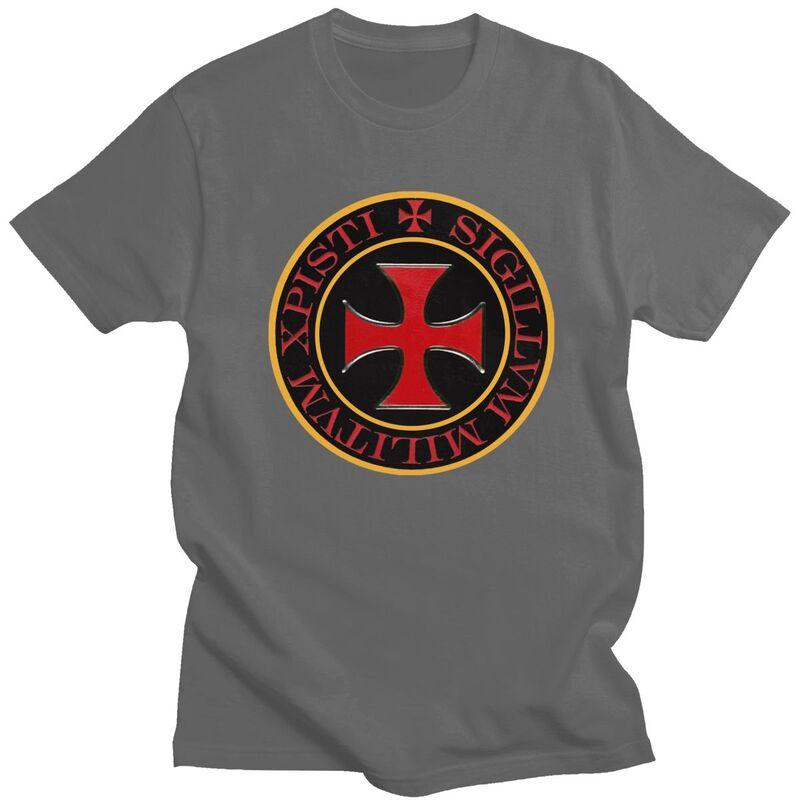 Custom Cool Knights Templar Cross T Shirt Men 100 Cotton Tshirt Christ Christian Crusades Tees Fashion Tshirt