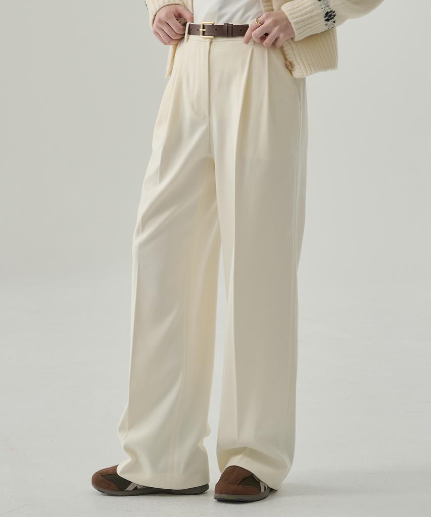 Deuloupisumeon Tosti Brushed Double-Pleat Wide Slacks [Charcoal]