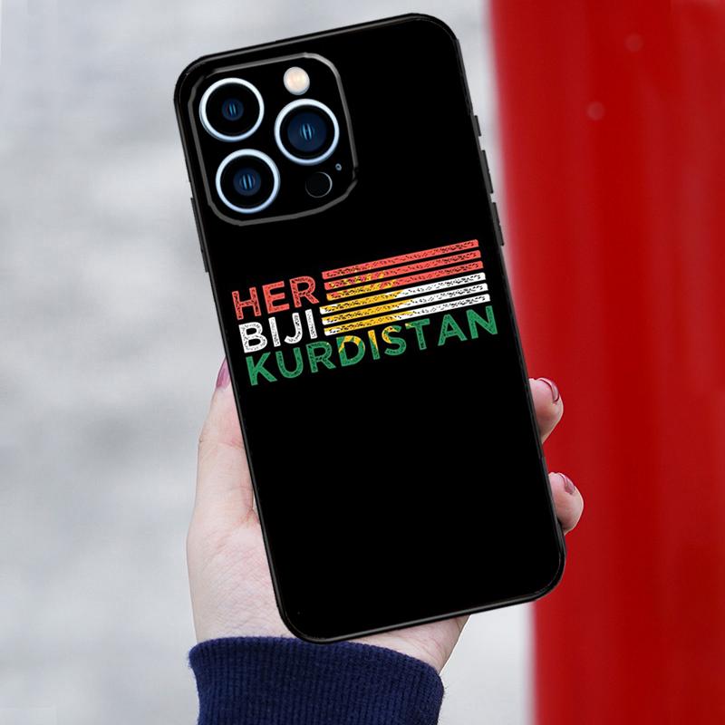 Kurdistan Flag Phone Case For iPhone 16 Pro Max 12 13 Mini 11 14 15 Pro Max XR 15 16 Plus 16e Cover Shell