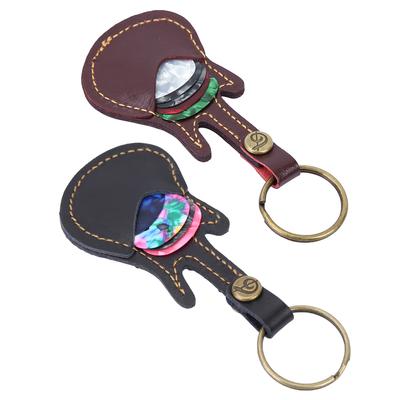 Gitarren-Pick-Halter, Schlüsselanhänger-Design, Plektrum-Tasche, Plektrum-Hülle + 5 Plektren