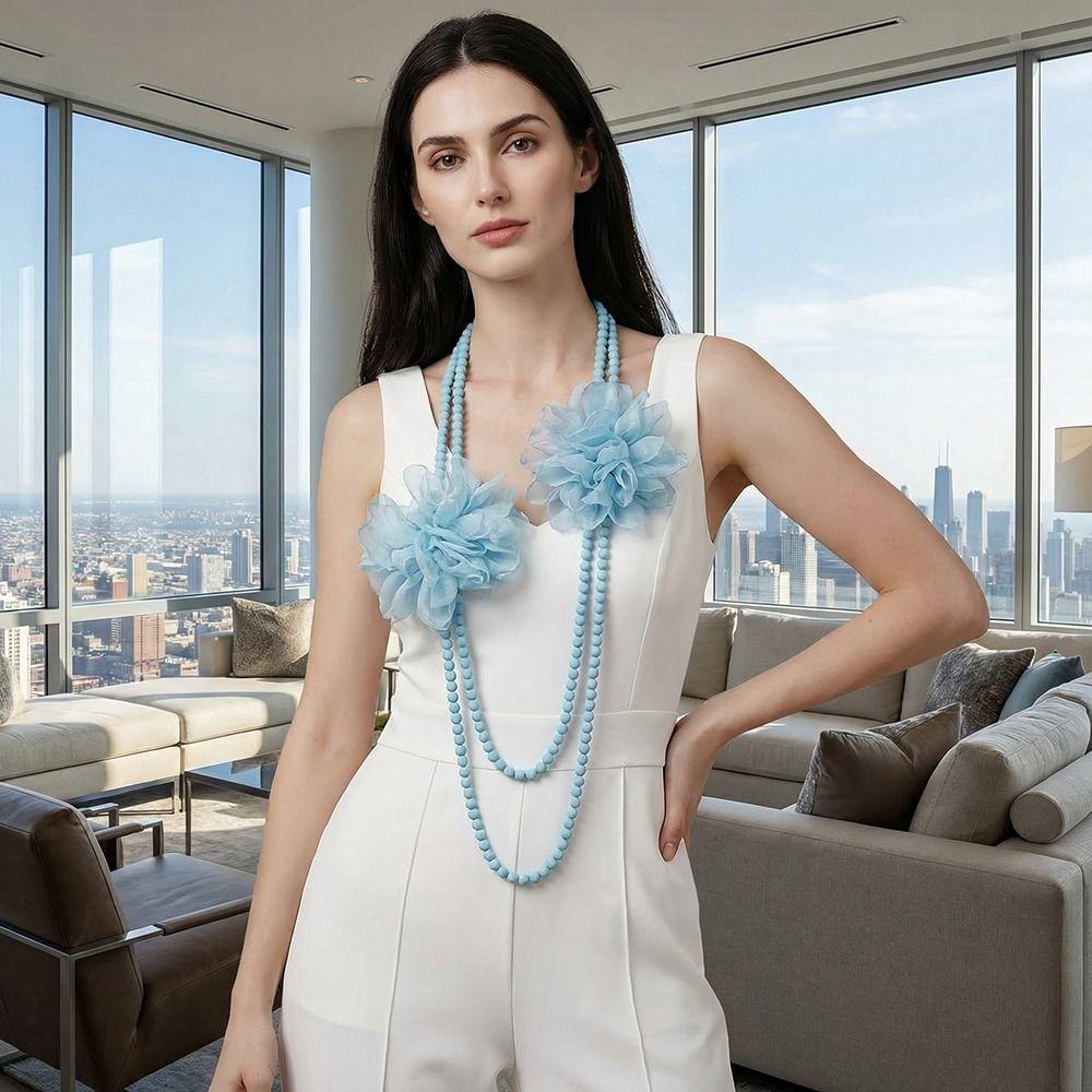 Elegant Style Long Necklace Flower Designing Belly Jewelry Waist Chain  Spring Summer Wear