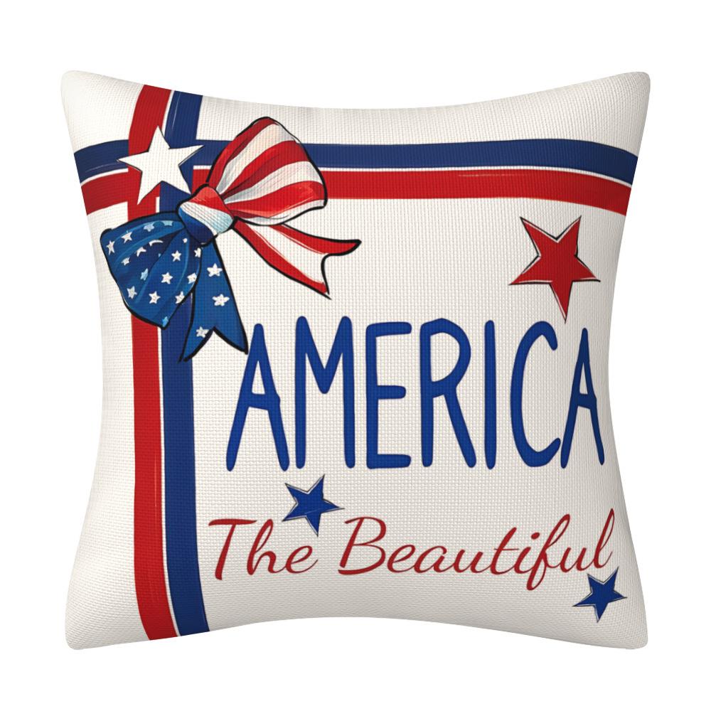 

Наволочка с принтом букв День независимости США Лен Домашний декор Диванная подушка Чехол для подушки Спальня Наволочка 45 * 45Cm (excluding pillow core)