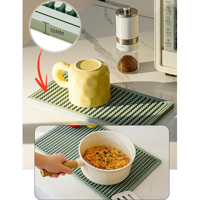 Silicone Bar Mat Anti-Slip Draining Coffee Mat Heat-Insulating Household Filter Mat Combination Type Drain Pad Easy Clean