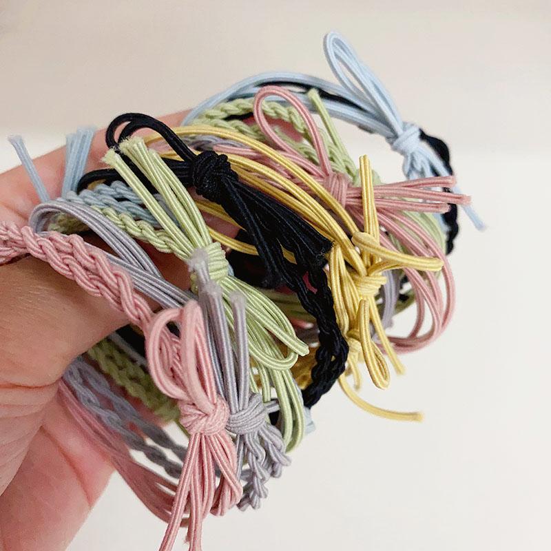 10pcs Trendy Girls Braided Elastic Hair Rubber Bands Women Hair Scrunchies Ponytail Hair Holder Hair Gum Hair Tie