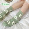 Women's Cute Cherry Fluffy Mid-Calf Winter Socks