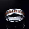 8mm Men Stainless Steel Norse Viking Runes Rings Inlay Koa Wood Rings For Men Women Wedding Band Jewelry Gift