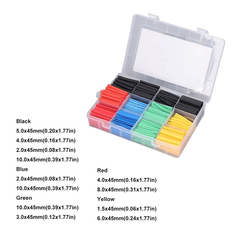 530Pcs Insulation Heat Shrink Tubing Kit 2:1 Shrink Ratio Heat Shrinkable Sleeve  Marine