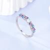 Pandach Genuine Copper Color Luxury Rings Colorful Polygonal Cz Round Lucky Flower Rings For Women Jewelry Creation Engagement Wedding Present
