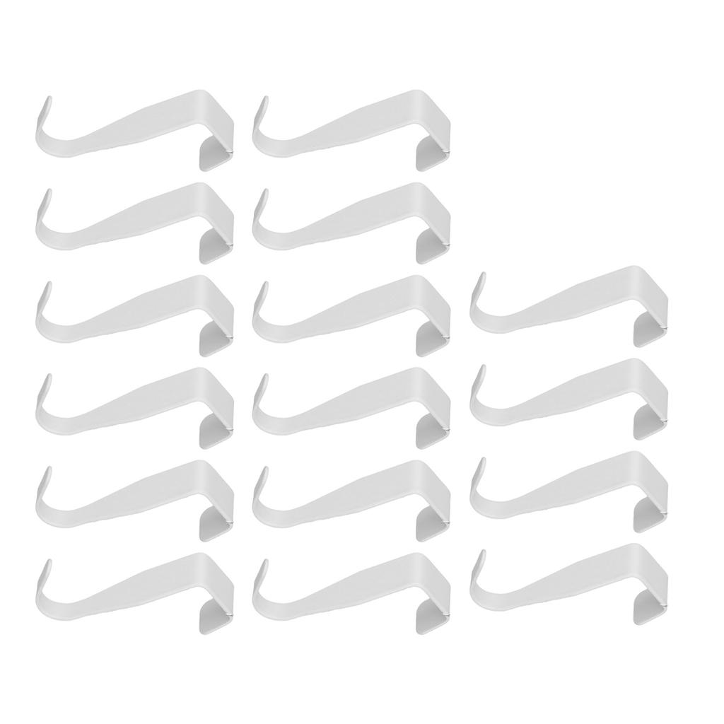 16pcs Door Hanging Hook Strong Bearing Capacity Stainless Steel Single Door Hanger for Cabinet Closet White