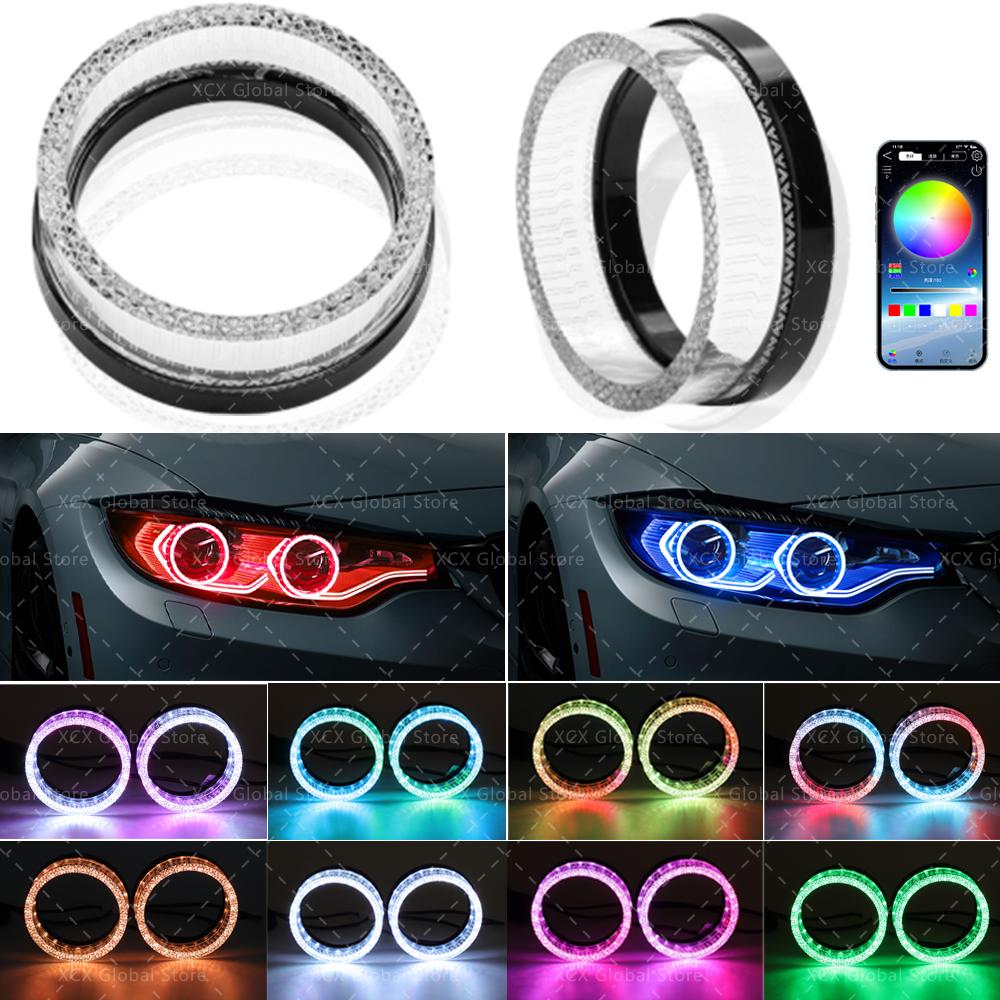 

2.5” 3 5D Crystal Angel Eyes Mask LED Halo Rings For Hella Bi Xenon LED Projector Lenses Headlight DRL Car Light Accessories 2.5 inch