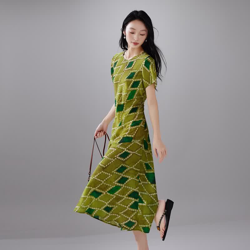 SOFSIL Women s 100% Mulberry Silk Print Dress L