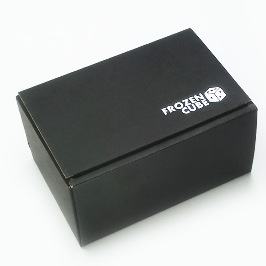 Glass Tumbler/Rocks Glass (approx. 300ml) with Two Stainless Steel Ice Cubes and a Coaster, Frozen Cube Gift Set (FC-3003GT)