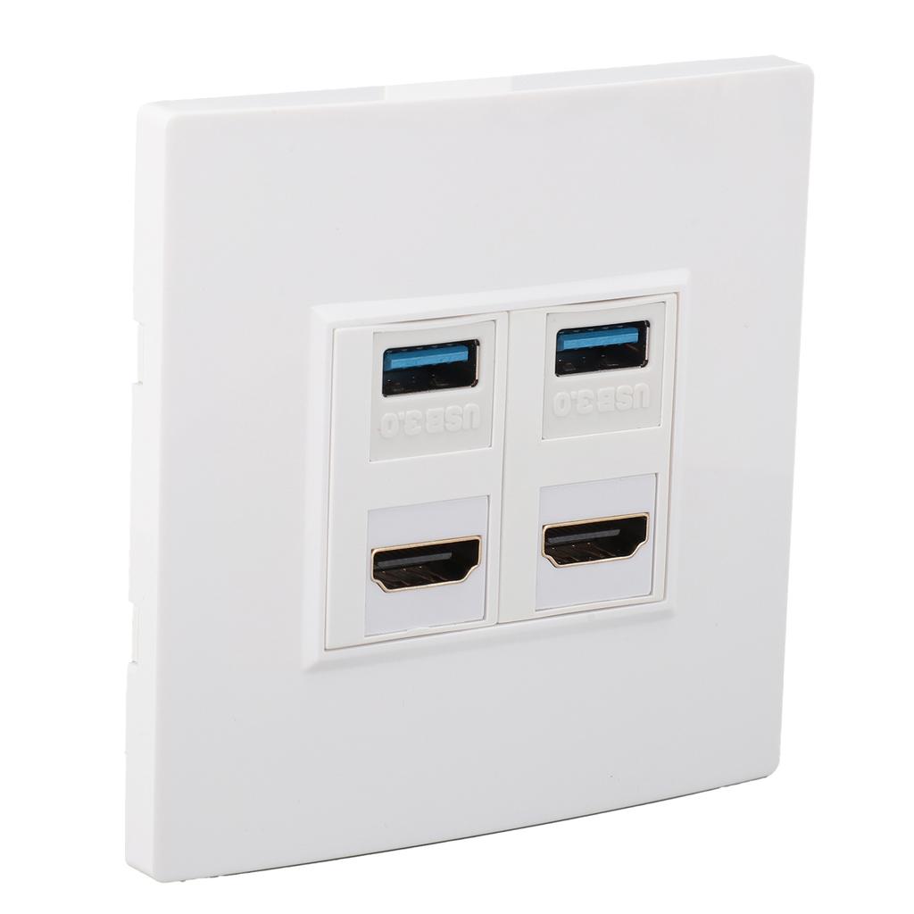 HD Multimedia Interface Ethernet Wall Plate Professional High Speed USB3.0 4K 60HZ 4 Port Wall Plate for Computer TV