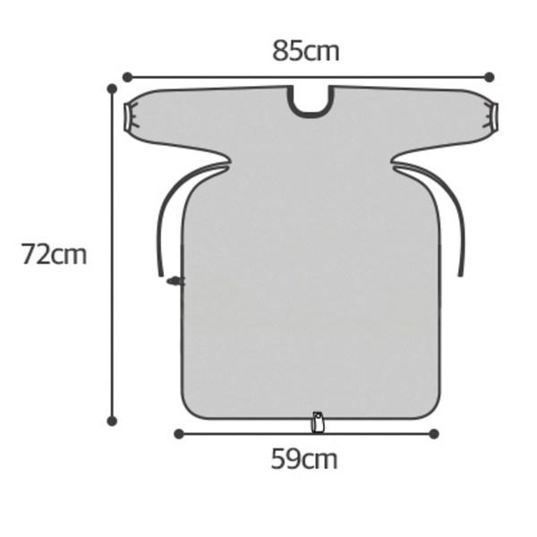 Aiju Baby-Lätzchen mit langen Ärmeln, Ganzkörperabdeckung, grau, 1 Stück, 1 Stück