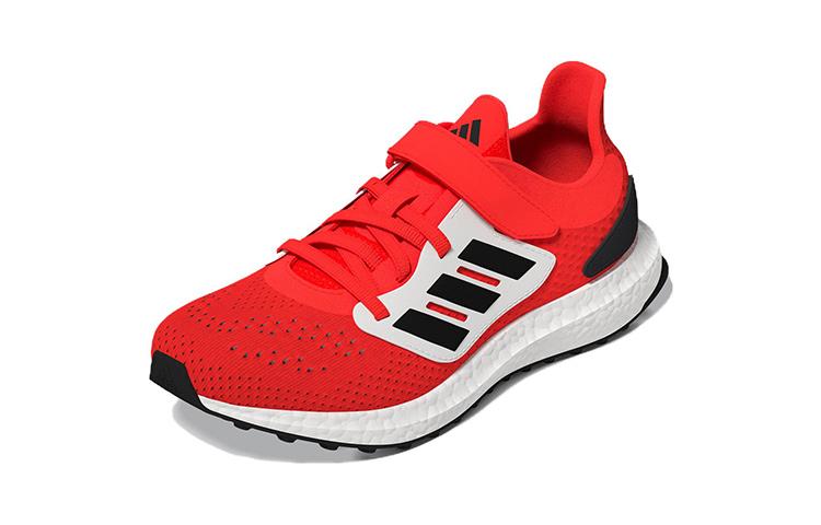 adidas Pureboost 22 Low Top Running Shoes White Red Children Aged 3 7 Years Old GZ2602