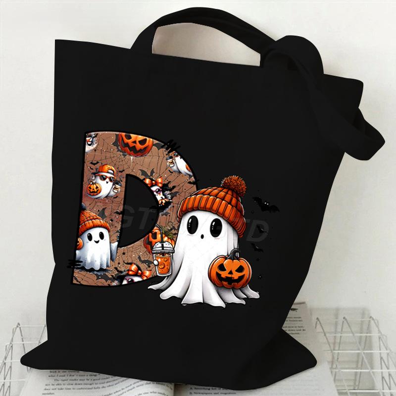 26 Letters Personalized Printing Trend Handbag Commuter Shoulder Bag Canvas Bag