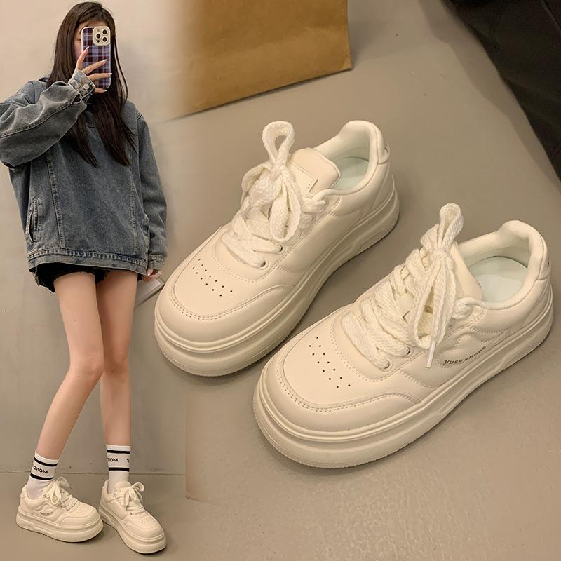 Popular high-end versatile little white shoes heightened thick baseplate shoes women's 2025 new summer leisure sports muffin shoes