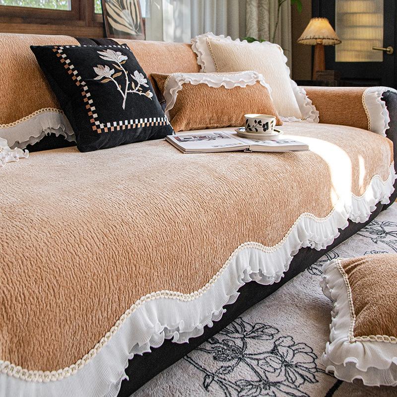 French High-End Special-Shaped Sofa Cushion Is Universal In All Seasons  New Leather Sofa Skirt Seat Cushion Non-Slip Cover