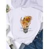 Clothing Fashion Short Sleeve T-shirts Female Print T Top Women Flower Style Cartoon Trend Cute Cartoon Shirt Graphic Tee
