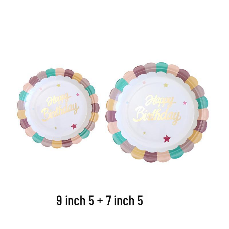 Kids' Party Disposable Tableware: Birthday Tablecloth, Cake Plates, and Dessert Table Decor