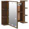 LED Mirror Cabinet in Brown Oak Effect 70 x 16.5 x 60 cm