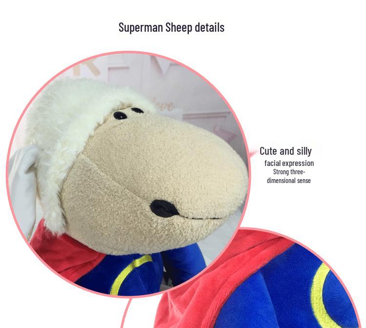 Cartoon Little Sheep Plush Toy - Cute and Silly Super Sheep Doll Pillow for Valentine's Day or Birthday Gift
