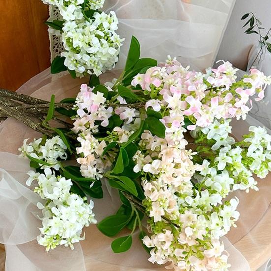 Artificial Flowers Lilac Bouquet for Home Office Decoration Realistic 3D Modeling Adjustable Stems Reusable Floral Arrangement Props