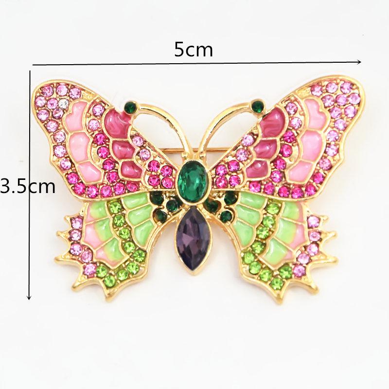Hand-Painted Rhinestone Butterfly Brooch Pin - Cute & Versatile Jewelry Accessory