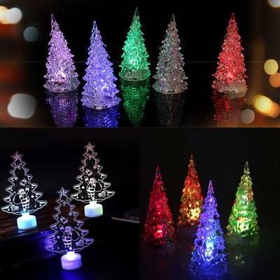 Mini Weihnachtsbaum LED Elektronisches Spielzeug Haus Tisch Party Dekor Anhänger Glitzer Weihnachtsbaum
