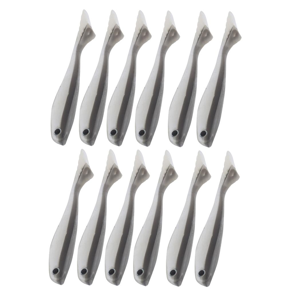 2Set Artificial Simulation Black Back Double Color Soft Silicone Lure Bait Fishing Tackle