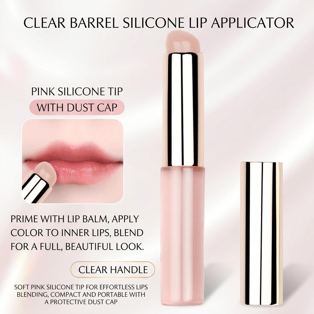 Silicone Lip Brush For Nail Glue Blending Makeup Tool With Ergonomic Handle