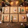 6Pcs Snowman Christmas Tree Hanging Pendant Kraft Paper Xmas Tree Ornament for Holiday Party Scene