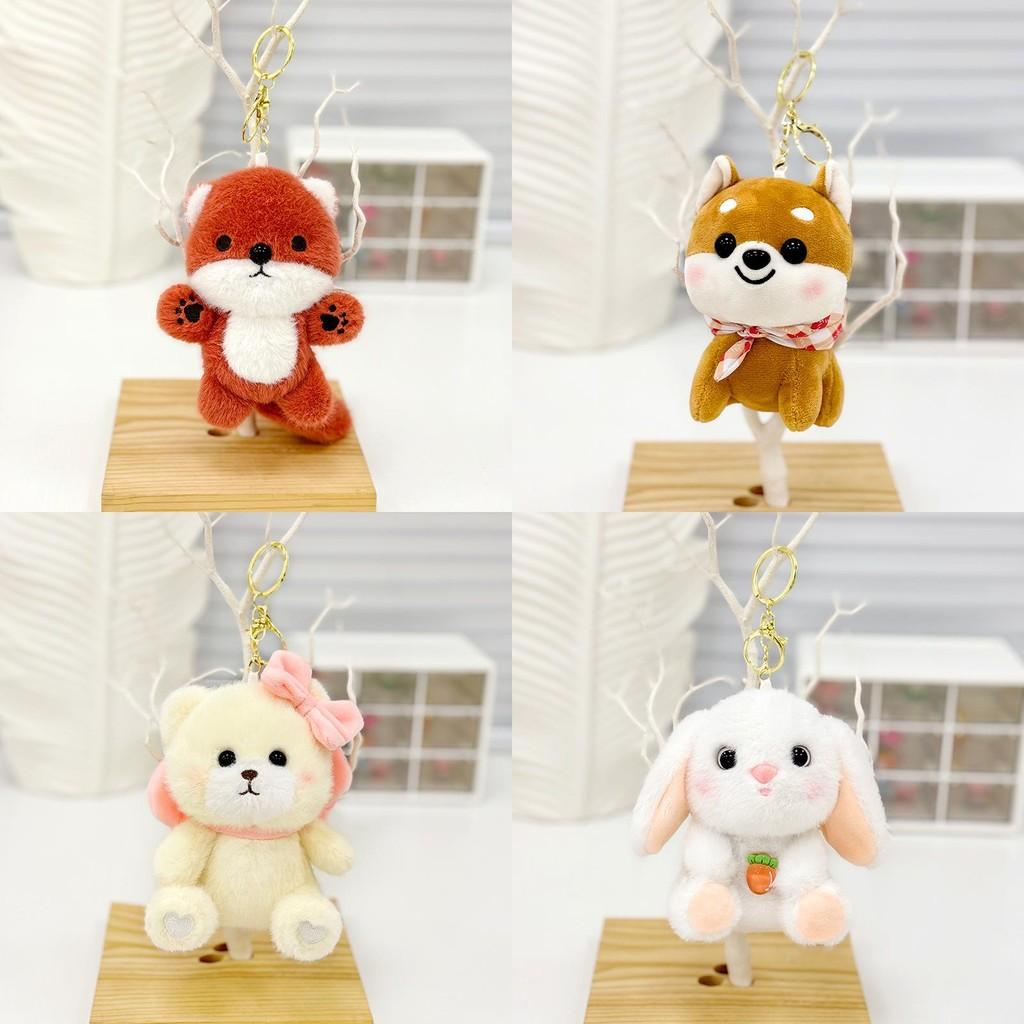 Adorable Plush Bear And Bunny Keychain Pendant Soft And Cuddly Backpack Accessory Gift