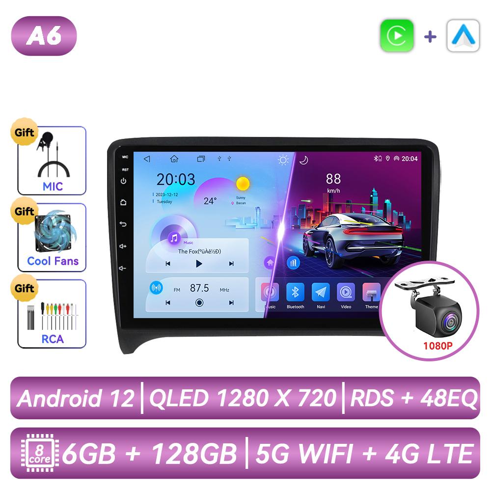 Car Radio For TT MK2 8J 2006 - 2014 Android Multimedia Video Player Navigation GPS Carplay Touch Screen Auto Stereo Intelligent Systems WIFI BT