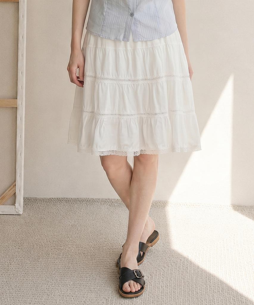 Top Girl Lace Tiered Midi Skirt_T611Bt764