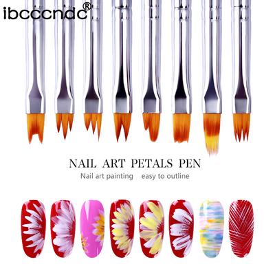 Petal Pen Flower Pen Nail Art Brush Painted Pen Sawtooth Pen Carving Pen Nail Tools