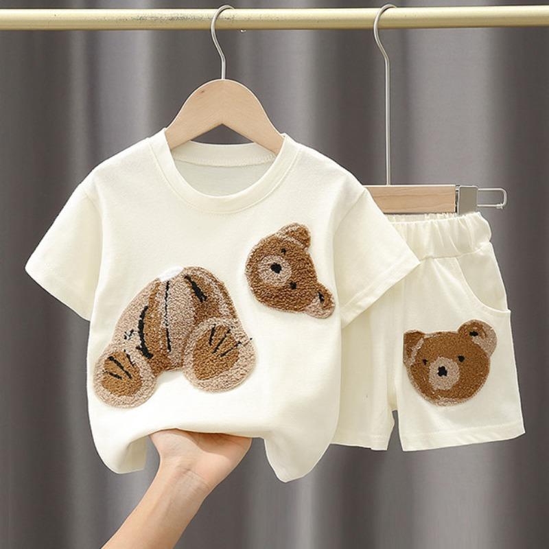 New Sets Kid Fashion Cute Cartoon Girl Top Comfort Soft Versatile Shorts Daily Classic Short Sleeved Simple Summer Kid Clothing