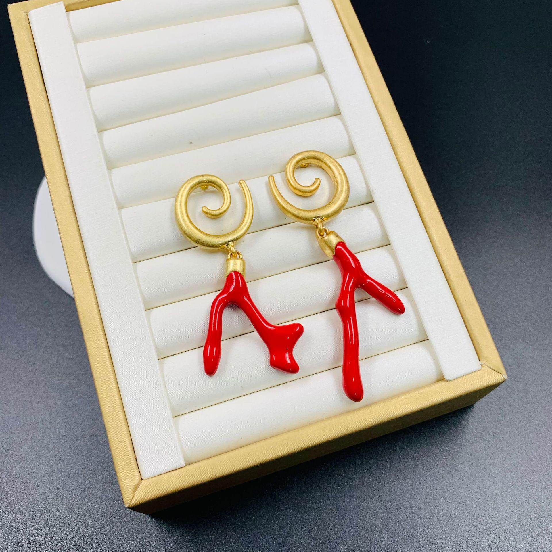 

Vintage Western Retro Christmas Antler Enamel Earrings, 925 Silver Needle Electroplated