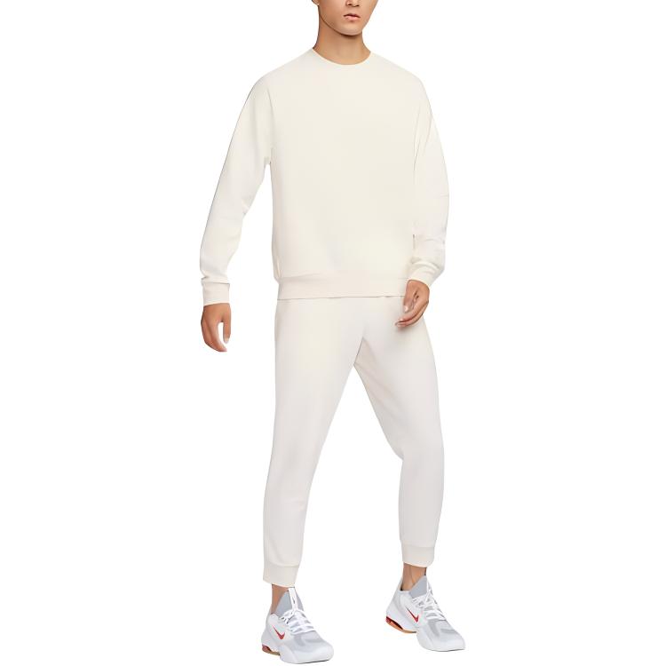 Nike Primary Dri-Fit Solid Color Quick-Dry Versatile Crew Neck Comfortable Soft Sweatshirt Men sweatshirt Off-White FZ0972110