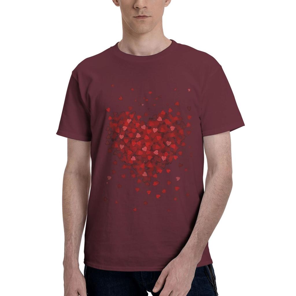 Retro Red Heart Fashion 3D 100 Cotton Casual Breathable Confortable Tshirt Mens TShirts Tshirts Men