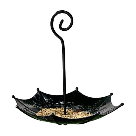 Umbrella Bird Feeder Outdoor Hanging Bird Feeder Decorative Open Bird Feeder for Balcony Garden Backyard